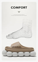 Men Thick Sole Summer Beach Slides Bathroom Anti Slip Slipper Soft Sandals Simplicity Ultra Light Letter Shoe